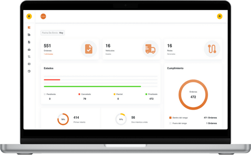 Enbo aplicación de escritorio - Dashboard de logística