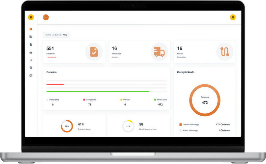 Enbo aplicación de escritorio - Dashboard de logística